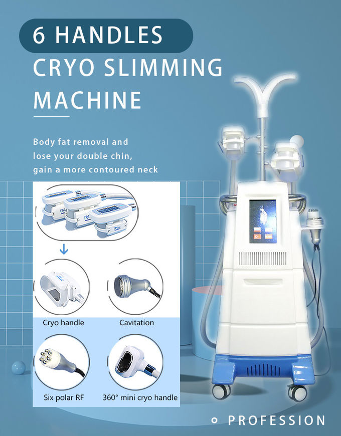 Hot sale !!! 4 Cryo handles cryolipolysis 5mhz rf cavitation cryolipolysis body slimming machine LF-207C