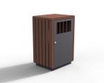 Outdoor Commercial Garbage Bin And Park Rubbish Bin Wood Ashtray Dustbin For