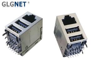Wholesale Double USB 2.0 Interface RJ45 Modular Jack 1 Port 480 Mbps Transmission Speed from china suppliers