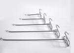 Silver Metal Mesh Grid Shop Display Hooks , Retail Shelving Accessories 200mm