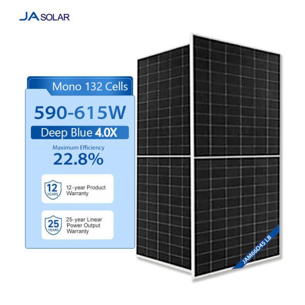 Panel Dimensions 2382mmx1134mmx30mm 590w-615w N-type Bifacial Dual Glass Solar