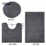 1800gsm Door Carpet Mats Grey Microfiber Chenille PU Coated Backing Toilet Floor