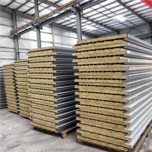 Wholesale 960-50-0.376mm insulated rock wool sandwich roof panels prefab home materials from china suppliers