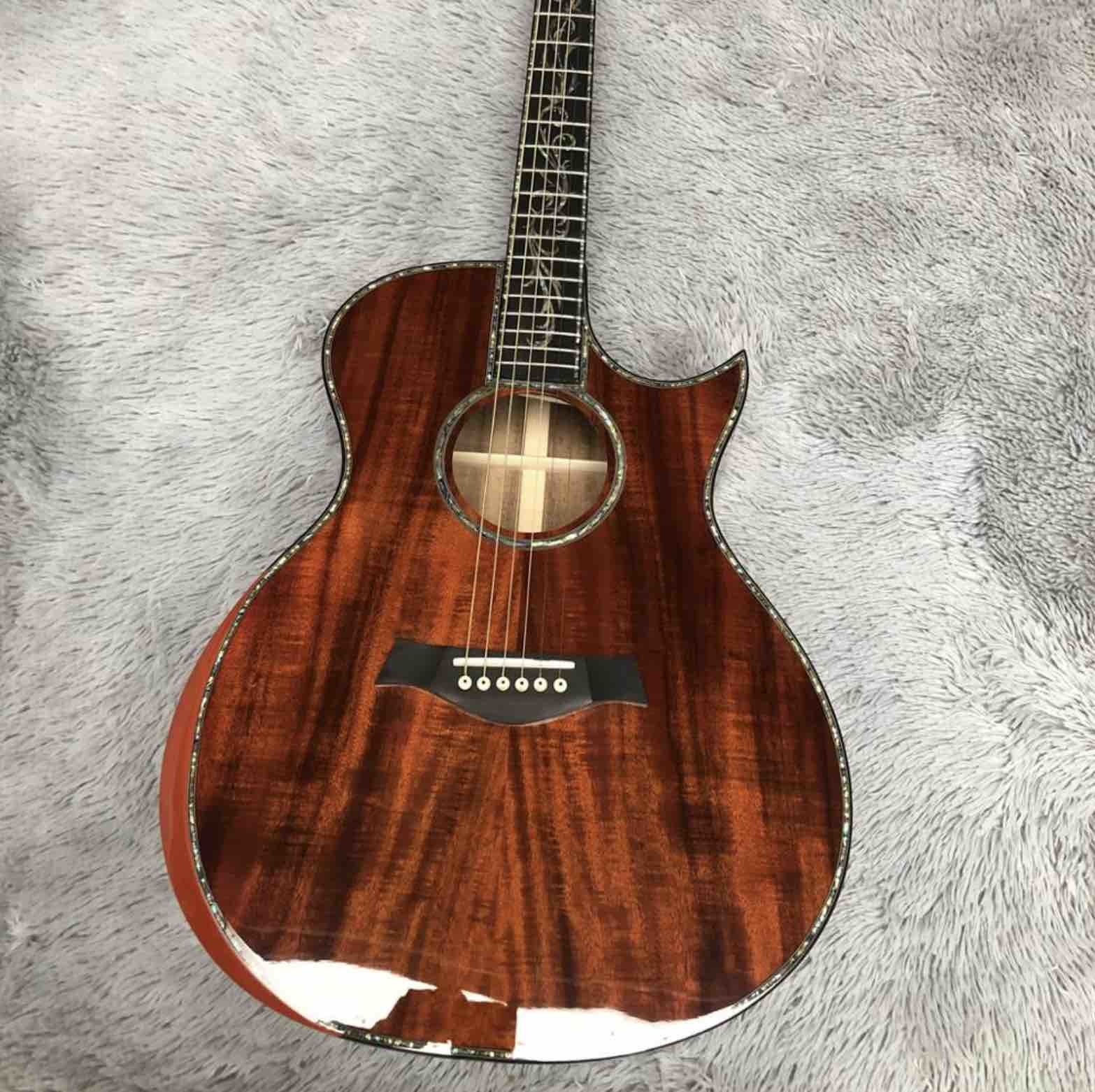 41 inch Solid KOA Top PS14 Acoustic Guitar Cocobolo Back Sides Real abalone Ebony Fingerboard TY Acoustic Guitar