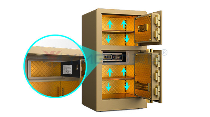 Semiconductor Fingerprint Lock Safe Box For Home Security YB/RS-80D Gold Biometric Lock Safe Box