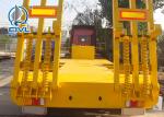 HOWO 3 Axles Semi Trailer Trucks , Flat Low Bed Trailer 30 Ton