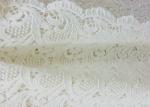 Scallop Antique Cotton Bridal Lace Fabric , Water Soluble Flower Lace Fabric For