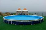 Round Shaped Outdoor Above Ground Pool Customized Size 0.9mm Tarpaulin PVC