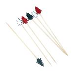 Christmas Tree Decorative Cocktail Picks Disposable Bamboo Garnish Sticks