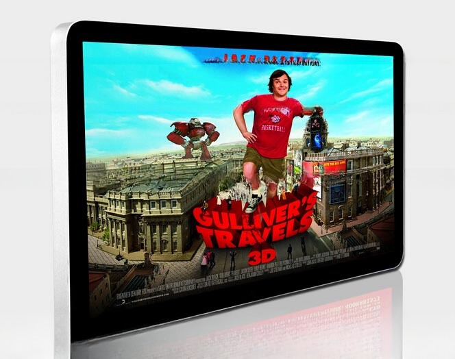 27 inch digital advertising totem LCD poster with split display function