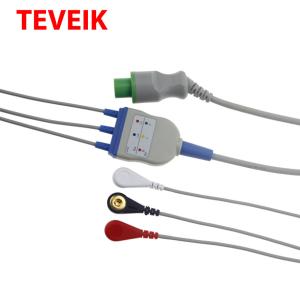 Wholesale Reusable 1K Ohm 12 Pin Electrode Sensor 3 Leads Ecg Cable from china suppliers