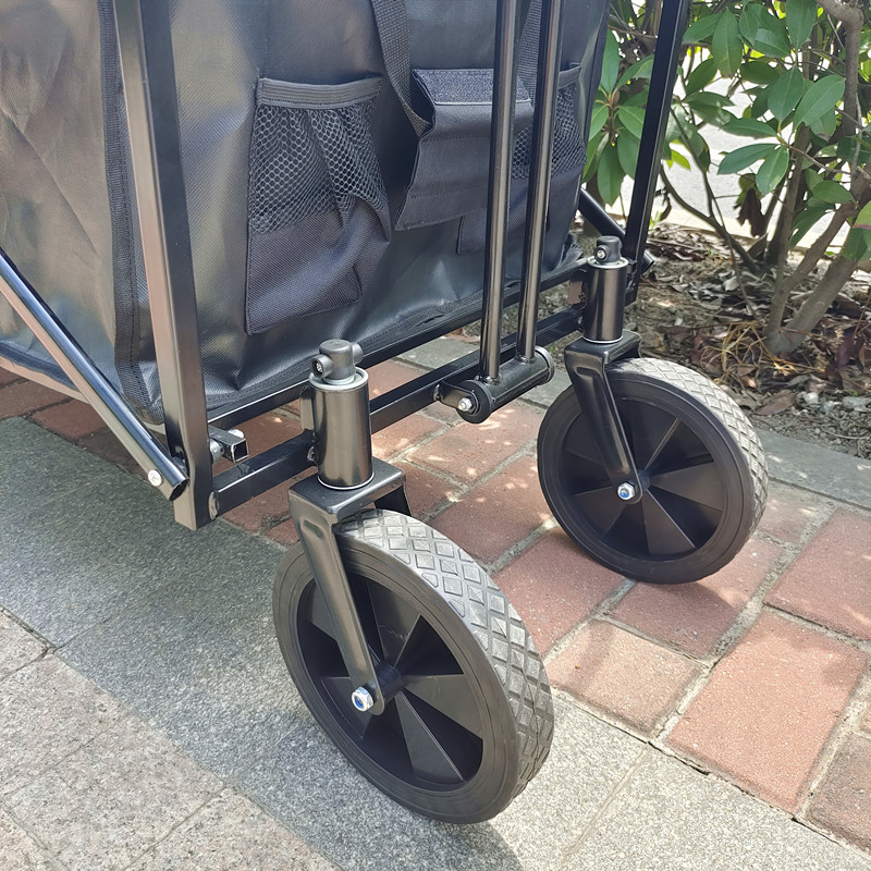 Collapsible Picnic Camping Cart Extended Capacity Folding Wagon Four Big PVC Wheels
