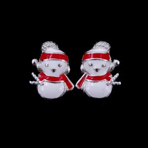 Wholesale Red / White Epoxy Children Silver Jewellery Plated Rhodium 925 Silver Smile Snowman from china suppliers
