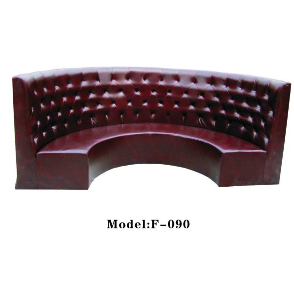 Cheap Price High Back Round Curved Corner Sofa Booth Seating Leather Restaurant Booth Sofa