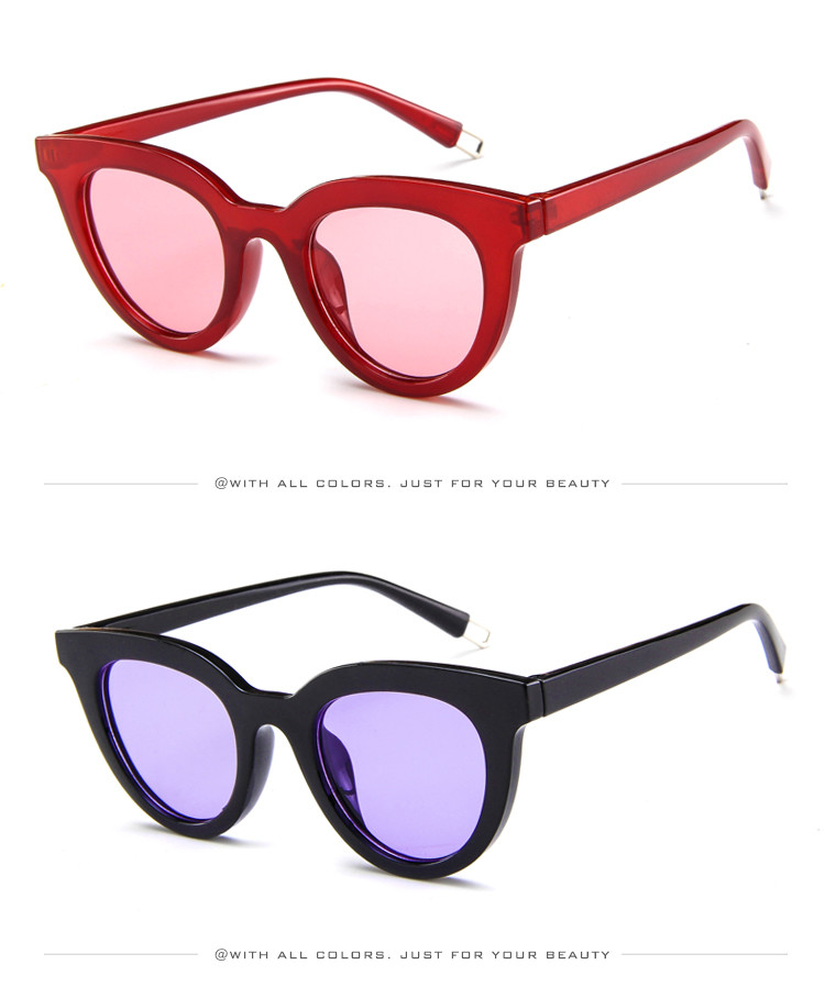 UV400 Round Women Retro Ladies Oval Sunglasses Acrylic Lens
