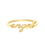 Solid Gold Angel Name Ring for Women Handmade Glitter 925 Sterling Silver Modern