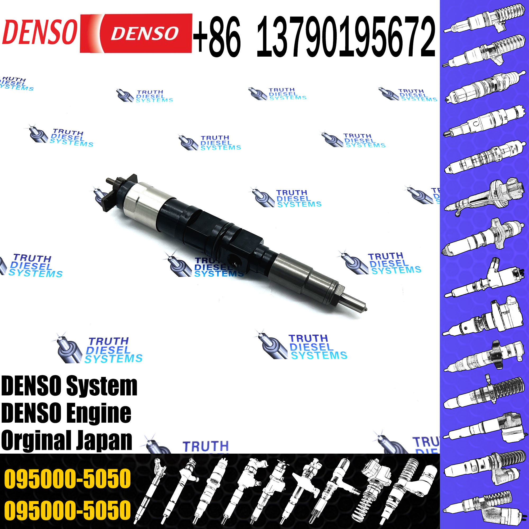 Common Rail Fuel Injector 095000-5050 Tractor RE507860 injector diesel