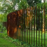 Garden Farm Metal Picket Corten Steel Privacy Screen Serpentine Layout
