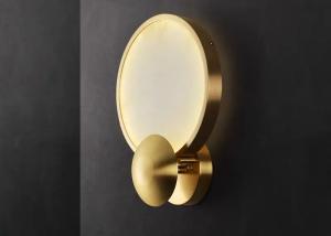 Wholesale White marble led round and long and plating gold wall lamp for hotel from china suppliers