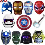 Custom Halloween Masks PVC Superhero Spider Iron Hero Hulk Captain America Masks