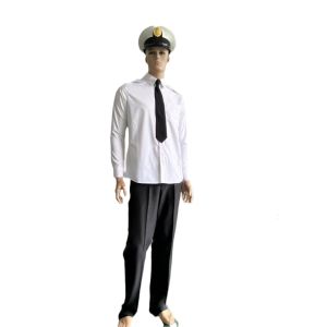 Long Sleeve Security Uniform Professional White Shirt And Black Trousers