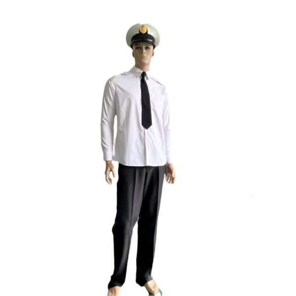 Long Sleeve Security Uniform Professional White Shirt And Black Trousers