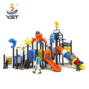 Wholesale High quality children outdoor playground plastic combined slides from china suppliers