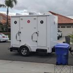 Hot Sale Portable White Shower Toilet 2 Stations Customized Mobile Toilet