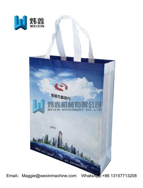Manufacturer custom logo color printing non woven bags with handle/100gsm
