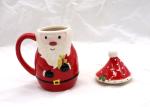 400ml Capacity 3D Ceramic Mug Cartoon Santa Claus Animal Snowman Design With Cap