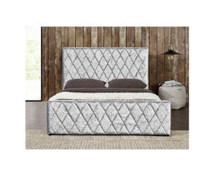 Wholesale Crush Light Grey Velvet Bed Frame Fabric Gas Lift Bed With Storage EMC Certificate from china suppliers