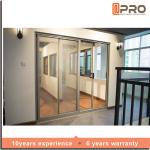 Multi Color Aluminium Sliding Glass Doors For Living Room With Security Bifold