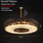 Led Crystal Chandelier For Living Dining Room Round Rectangle lounge lights(WH