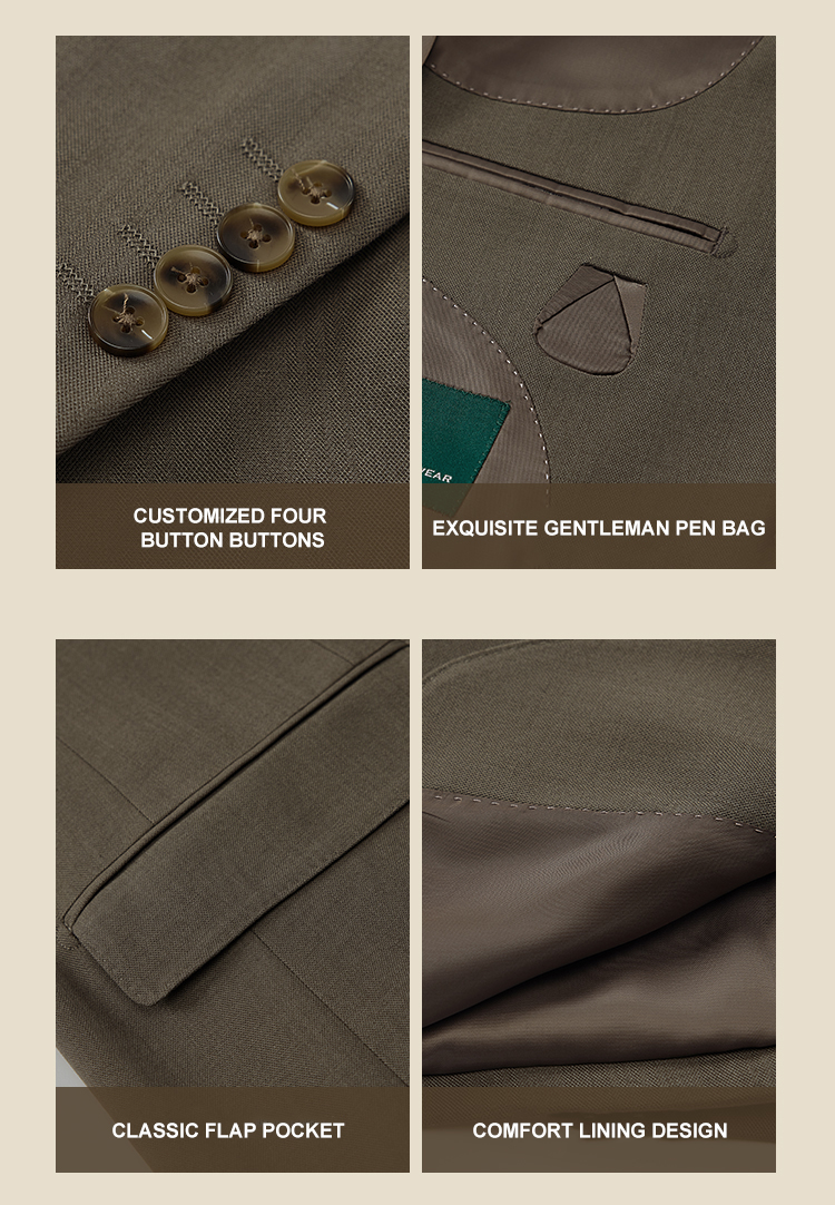 Professional Slim Suit for Men's Formal Attire in Customized Color and Woven Weaving