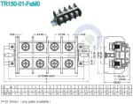High Current Terminal Block Connector 27.00mm 600V 150A 60mm2 Any Poles