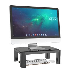 Wholesale ROHS L280mm Black Monitor Stand Riser Adjustable Easy Installation from china suppliers