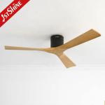 Residential Wooden Blades Ceiling Fan with 52 Inch Flush Mounting and Remote