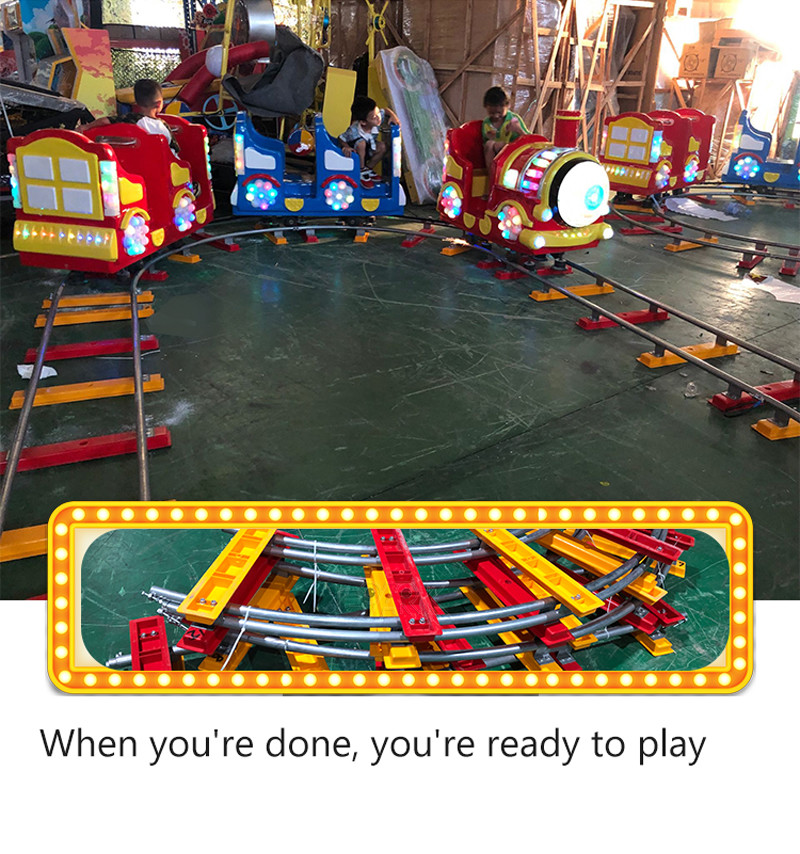 Amusement Park Electric Kiddie Ride On Train With Track My Train 5 Seats For Child