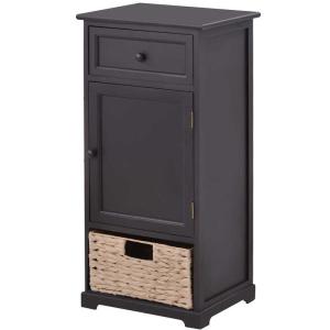 Wholesale Retro Style Black 15.7”W Livingroom End Table With Paper Rope Basket from china suppliers