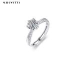 0.07oz 0.57in Sterling Silver Faith Ring ODM Round Cut Cubic Zirconia Ring