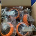 150mm Grey PVC Wheels Hollow Core Swivel Casters Trolley Wheels Heavy Duty