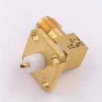 Female SMA Coaxial Connector Right Angle Sma Connector With 4 Holes Flange