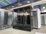 Triple Glass Door Display Freezer Cooler Drink Milk Beverage Refrigerated
