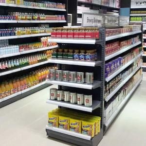 Wholesale 2021 Favorable Price 4 Layers Double Sided Gondola Supermarket Shelves from china suppliers