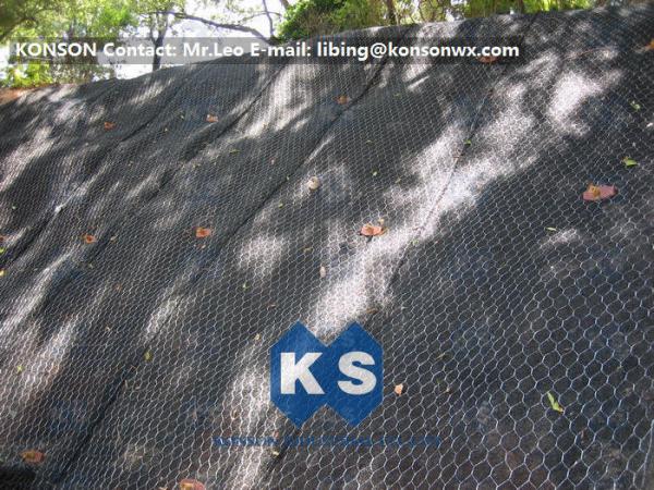 Hexagonal Wire Netting Gabion Basket Retaining Wall Coated Polyethylene PE