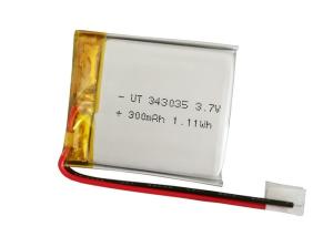 Wholesale Small Lipo 3.7 V 300mah Rechargeable Battery Pack 500 Times Cycle Life , 343035 from china suppliers