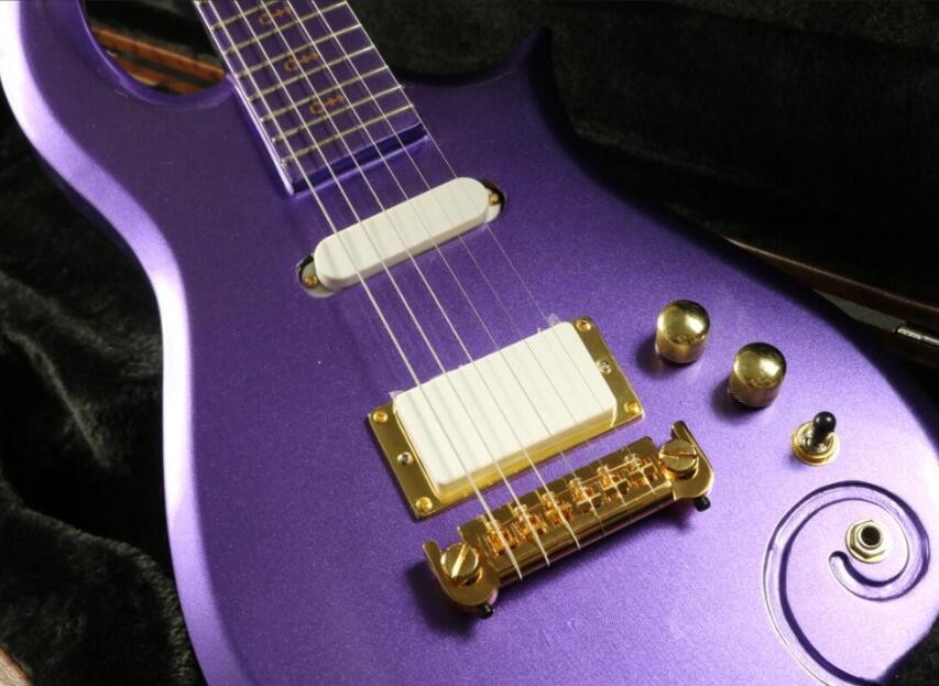 Quality sh covered pickup purple prince set in neck painted fretbard prince Electric guitar Guitar