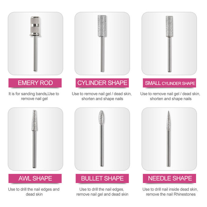 Comfortable Grip Professional Nail Drill , Nail Cleaner Tool Easy Use Power 15w