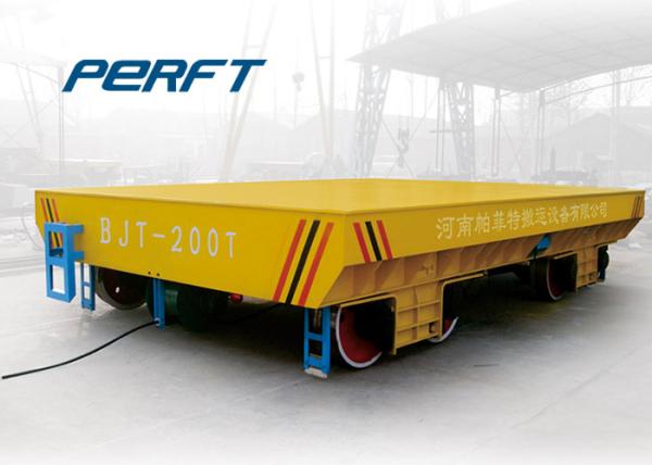 Motorized Flat Bed Transport Wagon , Industry Transfer Rail Automated Guided