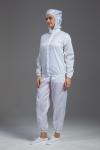 Anti static ESD cleanroom garment hooded jacket and pants white color autoclaved